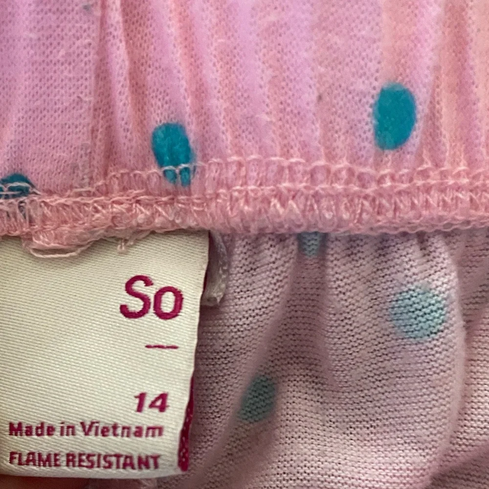 SO, Kids, Girls, Pajama Pants, Pink with Polka Dots, Size 14